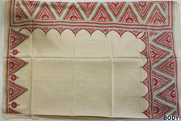 Bengal Kantha Hand Embroidery Silk Saree