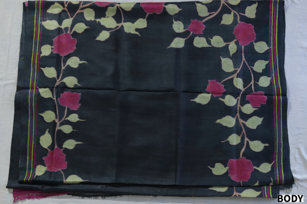 Bengal Kantha Hand Embroidery Silk Saree