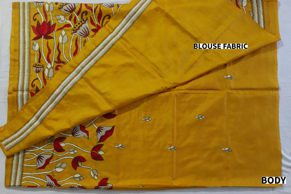 Bengal Kantha Hand Embroidery Silk Saree