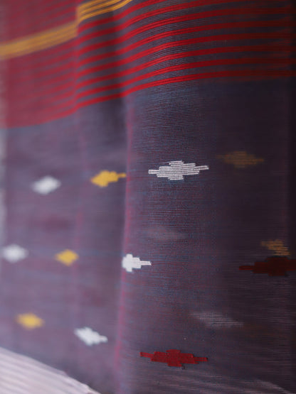 Handwoven Bangla Cotton Dupatta in Jamdani Weave