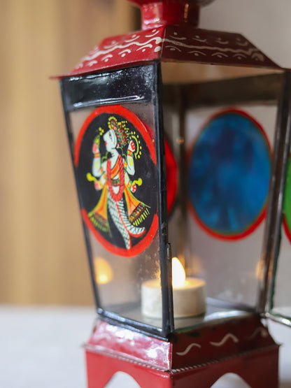 Hand Painted Bengal Patachitra Lamp