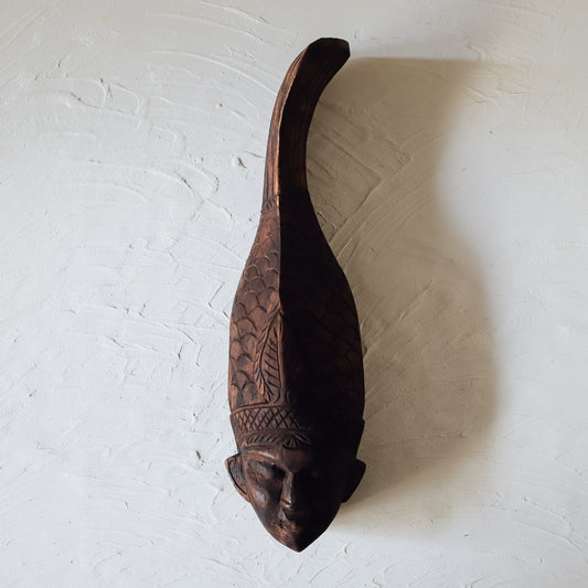 Bengal Wooden Hand-carved Mask Wall Hanging