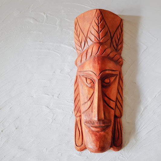 Bengal Wooden Hand-carved Mask Wall Hanging