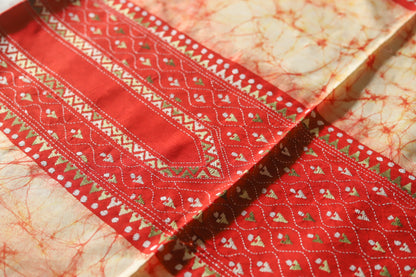 Bengal Cotton Batik Men's Kurta Fabric with Kantha