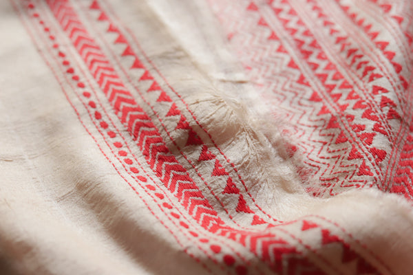 Bengal Kantha Hand Embroidery Silk Saree