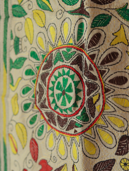 Bengal Hand Embroidery Kantha Stitch Silk Stole