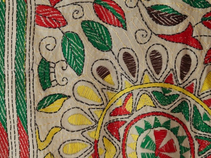 Bengal Hand Embroidery Kantha Stitch Silk Stole