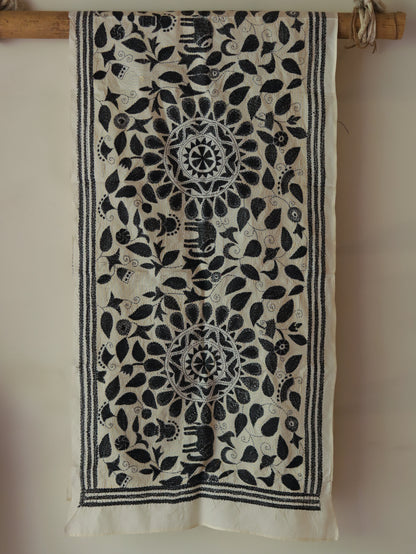 Bengal Hand Embroidery Kantha Stitch Silk Stole