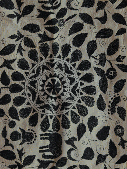 Bengal Hand Embroidery Kantha Stitch Silk Stole