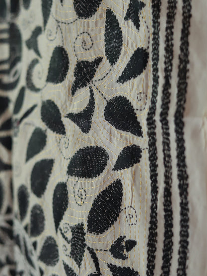 Bengal Hand Embroidery Kantha Stitch Silk Stole