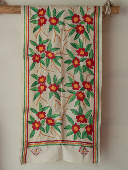 Bengal Hand Embroidery Kantha Stitch Silk Stole