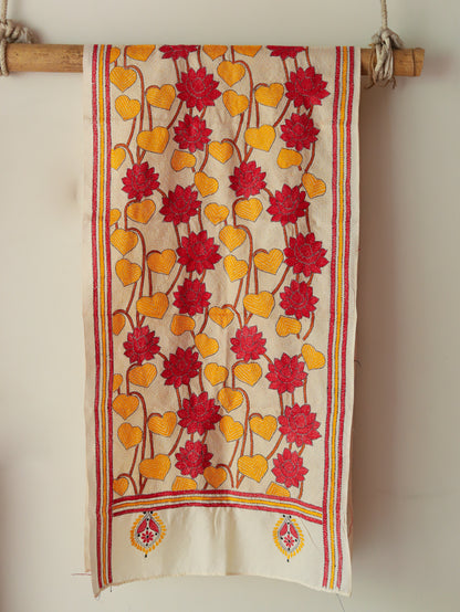 Bengal Hand Embroidery Kantha Stitch Silk Stole