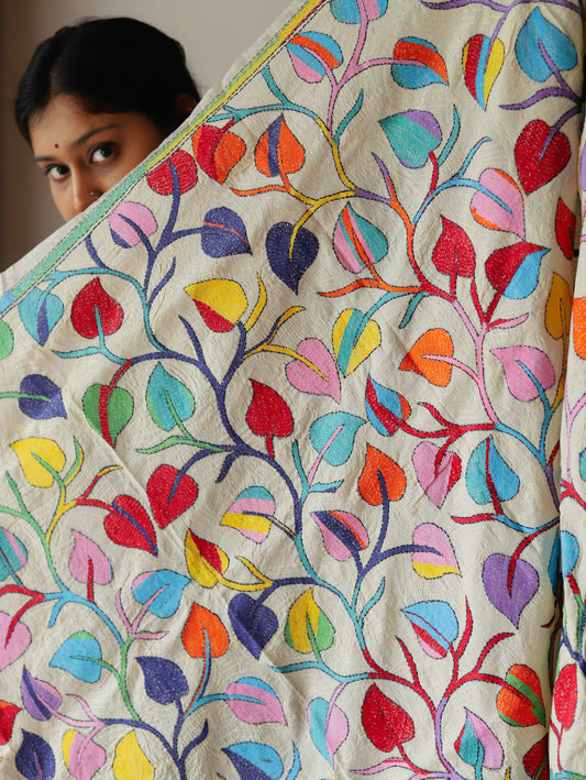Bengal Hand Embroidery Kantha Stitch Dupatta