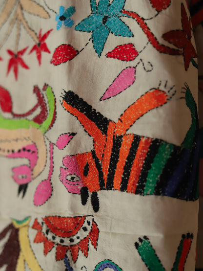 Bengal Hand Embroidery Kantha Stitch Dupatta