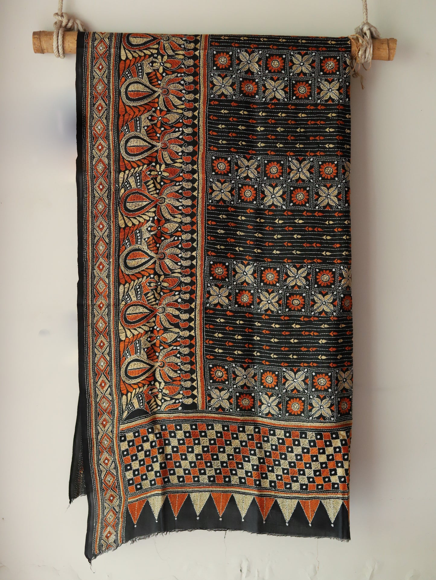 Bengal Hand Embroidery Kantha Stitch Dupatta