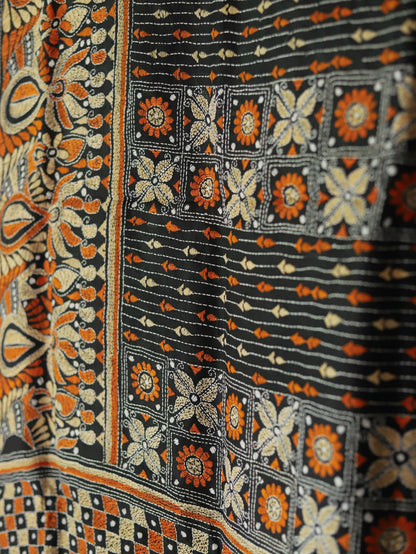 Bengal Hand Embroidery Kantha Stitch Dupatta