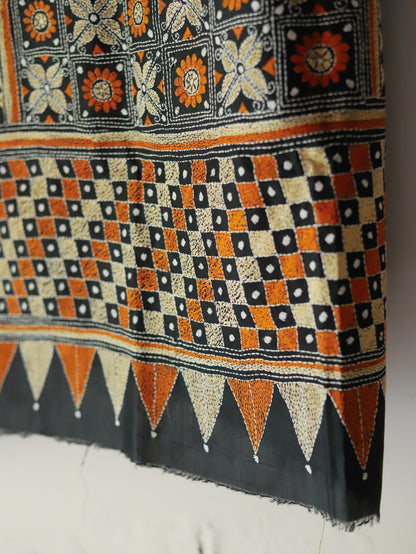 Bengal Hand Embroidery Kantha Stitch Dupatta