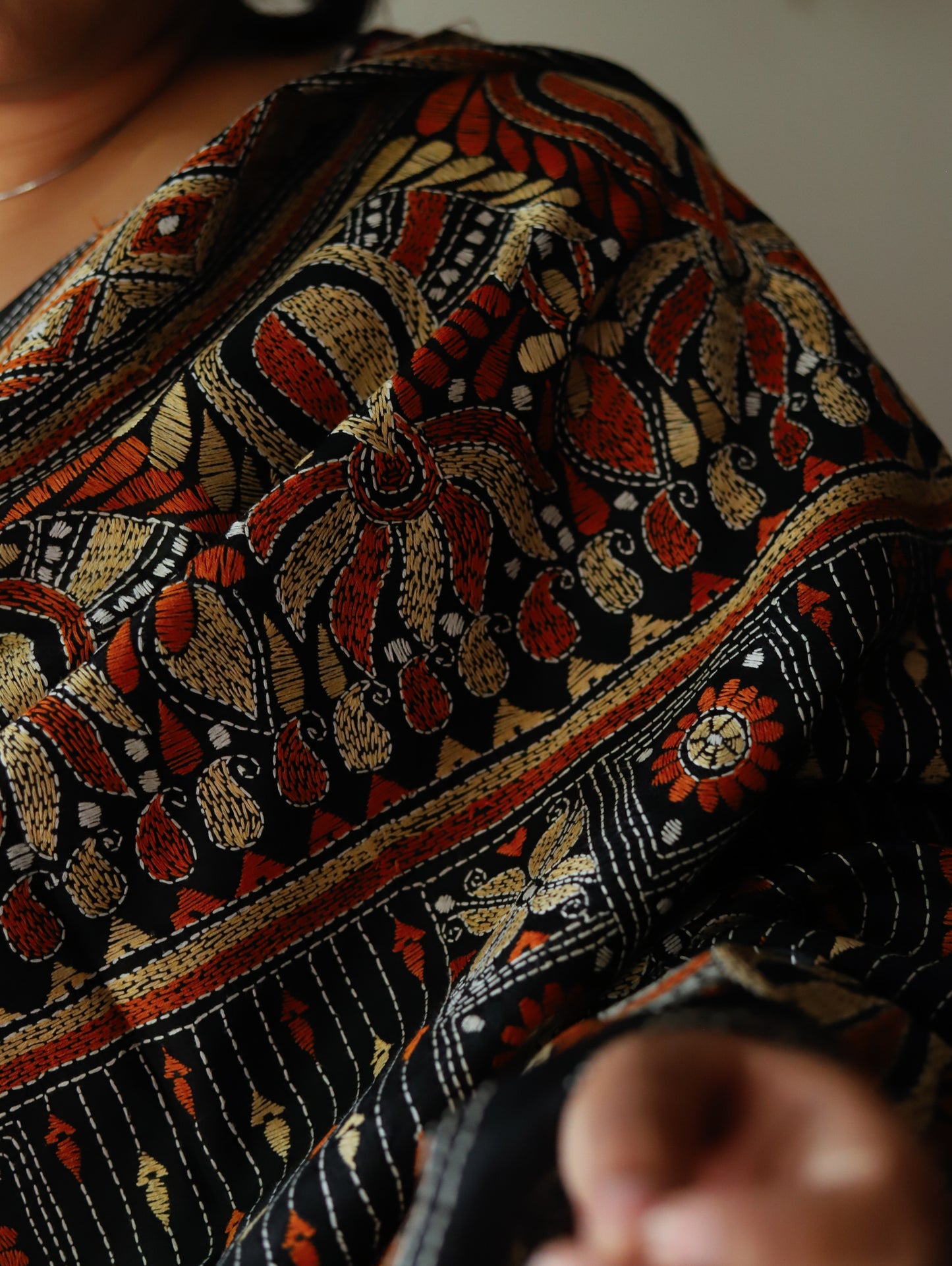 Bengal Hand Embroidery Kantha Stitch Dupatta