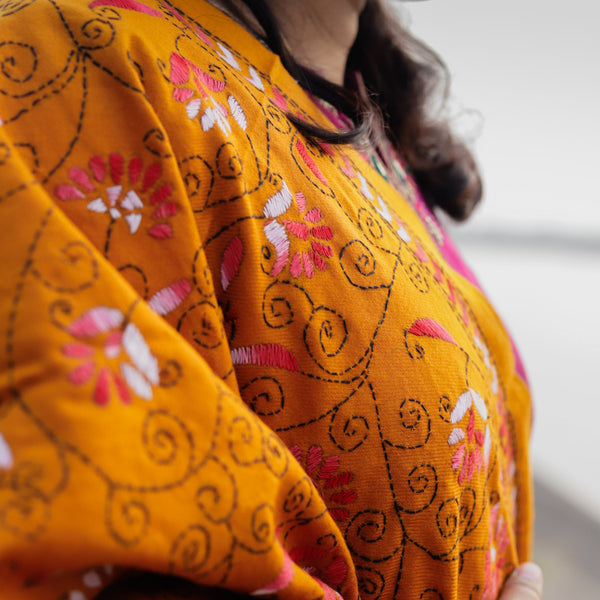 Handmade Bengal Kantha Woollen Shawl