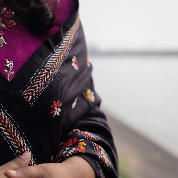 Handmade Bengal Kantha Woollen Shawl