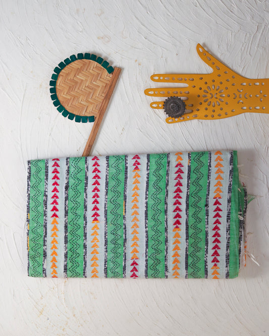 Bengal Handwoven Khesh Kantha Saree