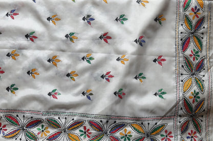 Bengal Hand Embroidery Kantha Stitch Saree