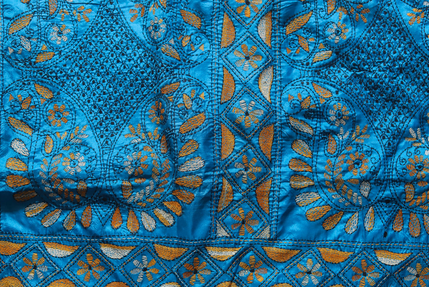 Bengal Hand Embroidery Kantha Stitch Saree