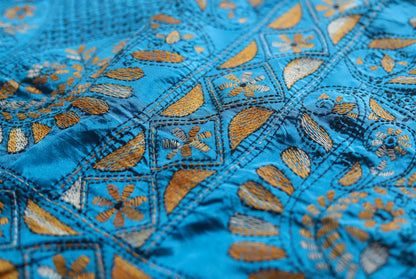 Bengal Hand Embroidery Kantha Stitch Saree