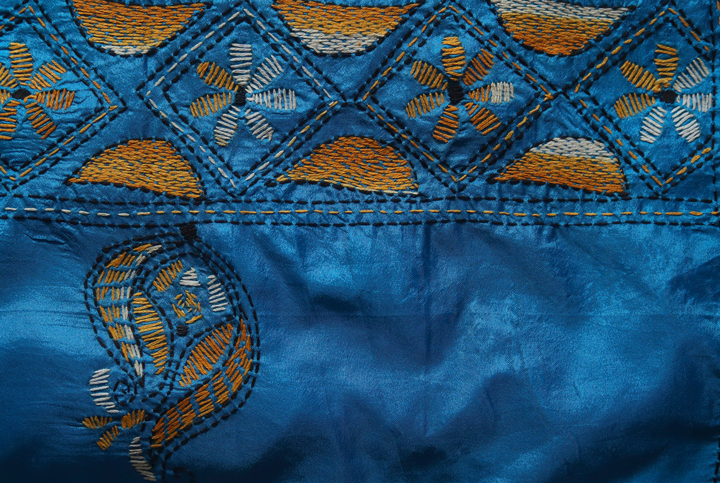 Bengal Hand Embroidery Kantha Stitch Saree
