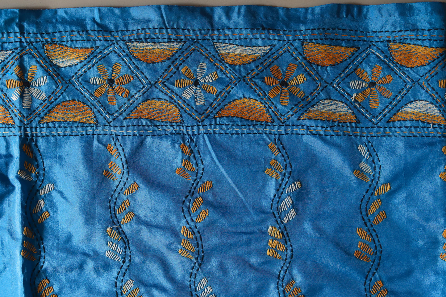 Bengal Hand Embroidery Kantha Stitch Saree