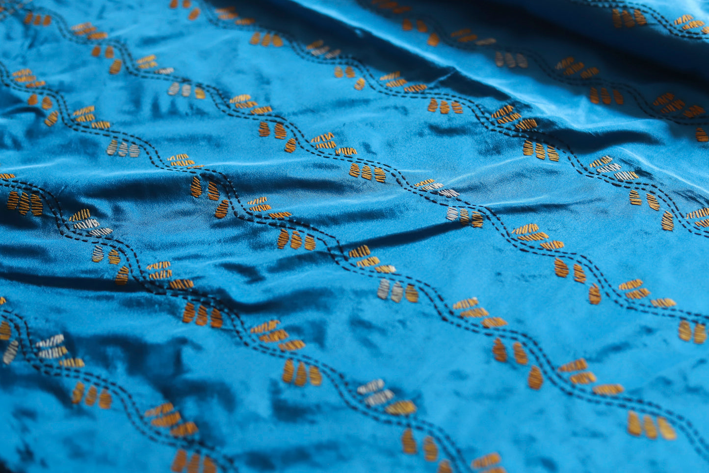 Bengal Hand Embroidery Kantha Stitch Saree