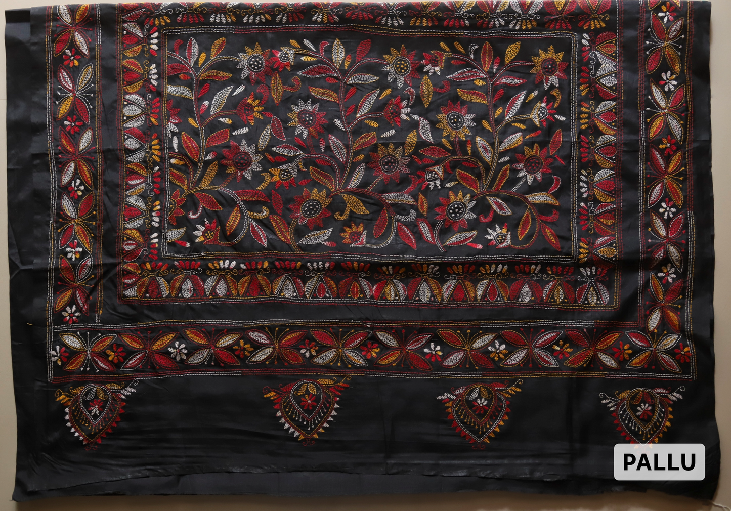Bengal Hand Embroidery Kantha Stitch Saree