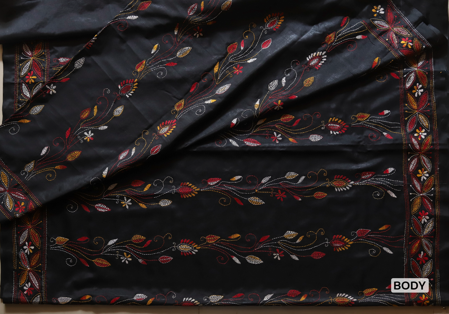 Bengal Hand Embroidery Kantha Stitch Saree