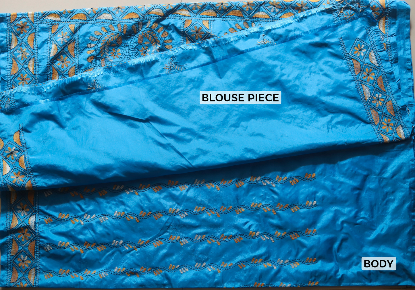 Bengal Hand Embroidery Kantha Stitch Saree