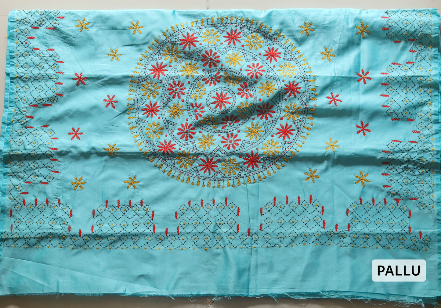 Bengal Hand Embroidery Kantha Stitch Saree