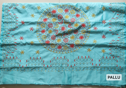 Bengal Hand Embroidery Kantha Stitch Saree