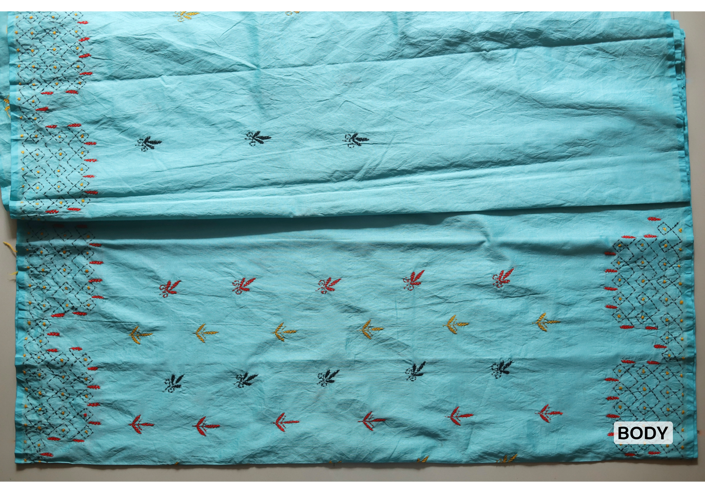 Bengal Hand Embroidery Kantha Stitch Saree