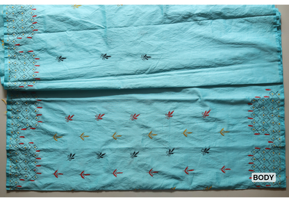 Bengal Hand Embroidery Kantha Stitch Saree