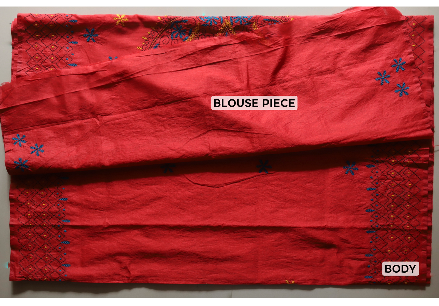Bengal Hand Embroidery Kantha Stitch Saree