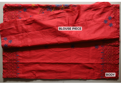 Bengal Hand Embroidery Kantha Stitch Saree