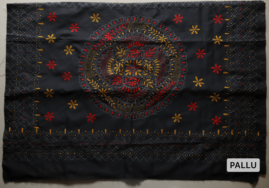 Bengal Hand Embroidery Kantha Stitch Saree