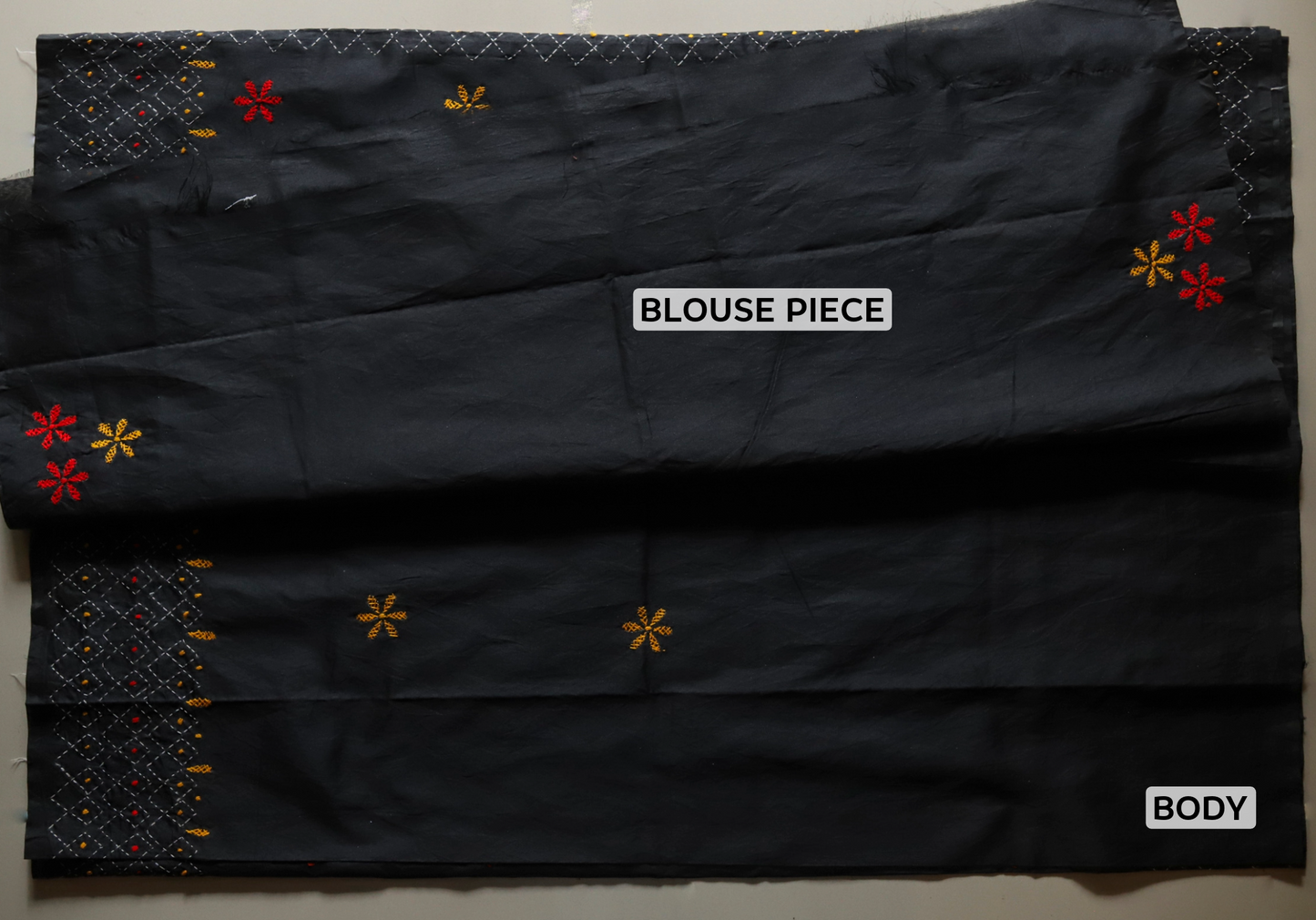 Bengal Hand Embroidery Kantha Stitch Saree