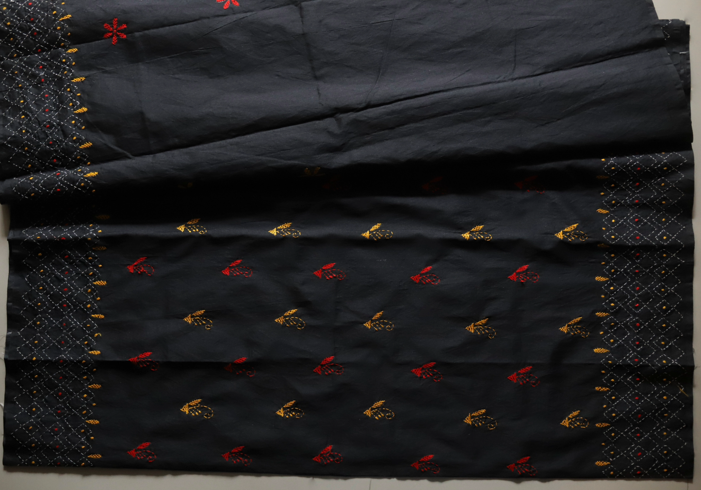Bengal Hand Embroidery Kantha Stitch Saree