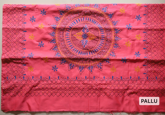Bengal Hand Embroidery Kantha Stitch Saree
