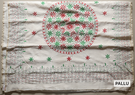 Bengal Hand Embroidery Kantha Stitch Saree