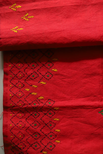 Bengal Hand Embroidery Kantha Stitch Saree