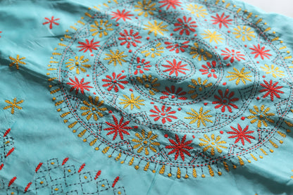 Bengal Hand Embroidery Kantha Stitch Saree