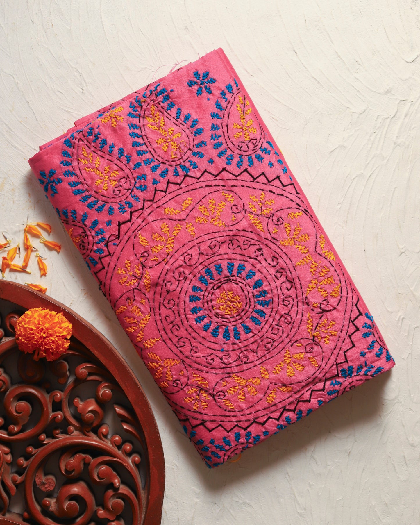 Bengal Hand Embroidery Kantha Stitch Saree