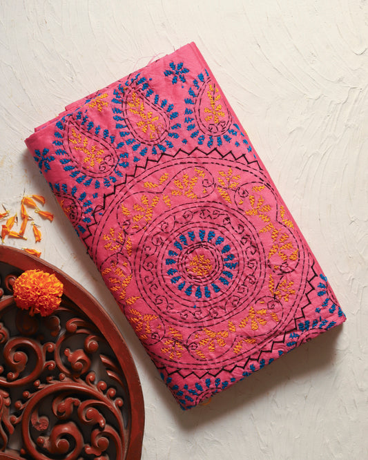 Bengal Hand Embroidery Kantha Stitch Saree