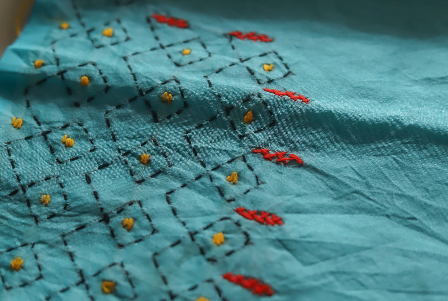 Bengal Hand Embroidery Kantha Stitch Saree